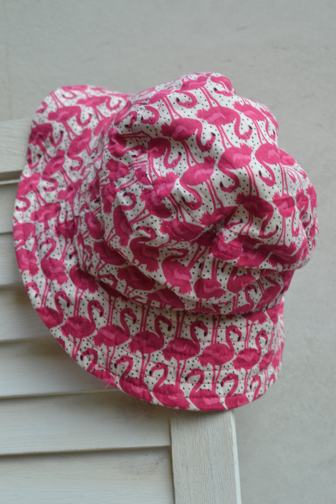Pink & White Cotton Sun Hat