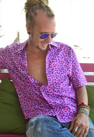 Lilac Leopard Short Sleeve Shirt