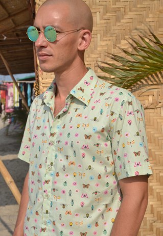 Khaki Insect Short Sleeve Shirt