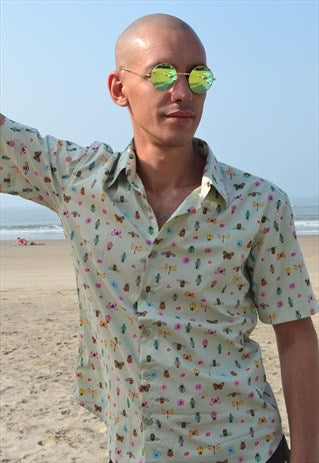 Khaki Insect Short Sleeve Shirt