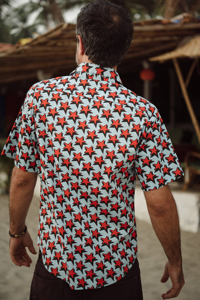 Orange & Black Star Short Sleeve Shirt