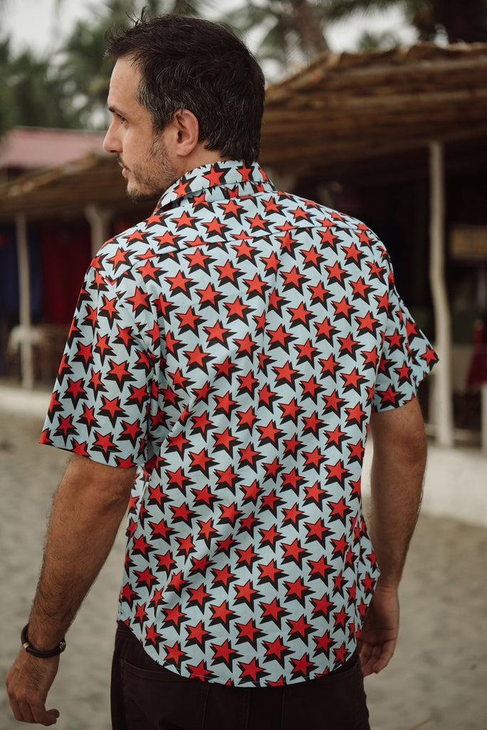 Orange & Black Star Short Sleeve Shirt