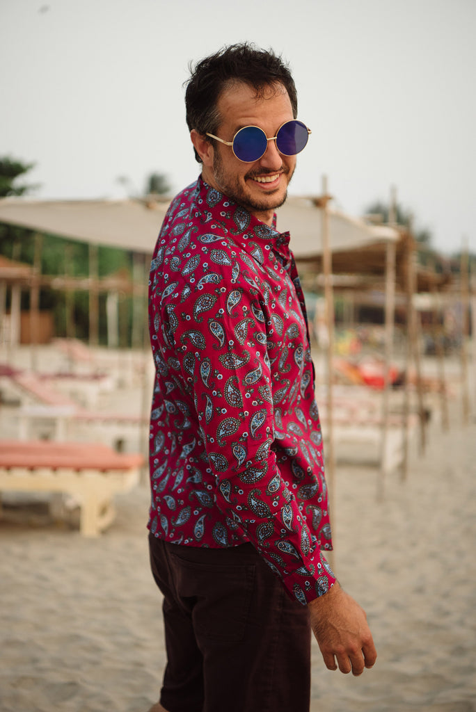 Burgundy Paisley Shirt