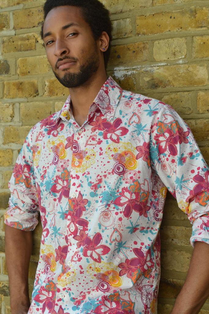 Cream long sleeve hearts & flowers