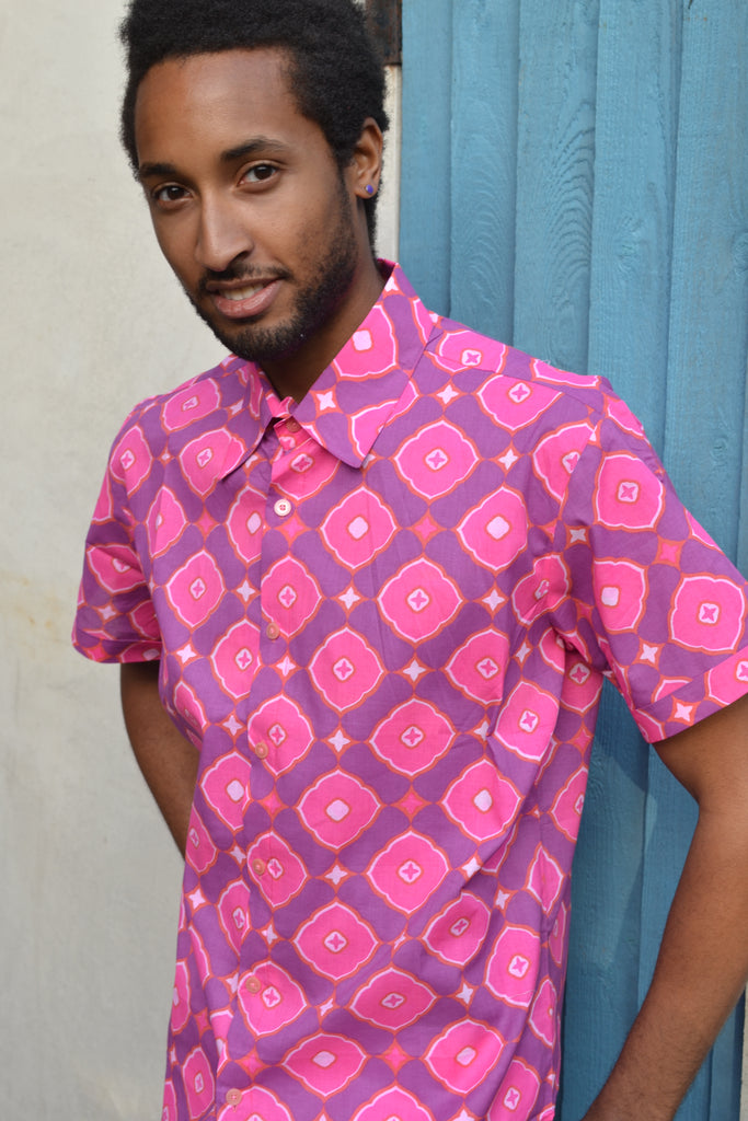 Pink retro short sleeve