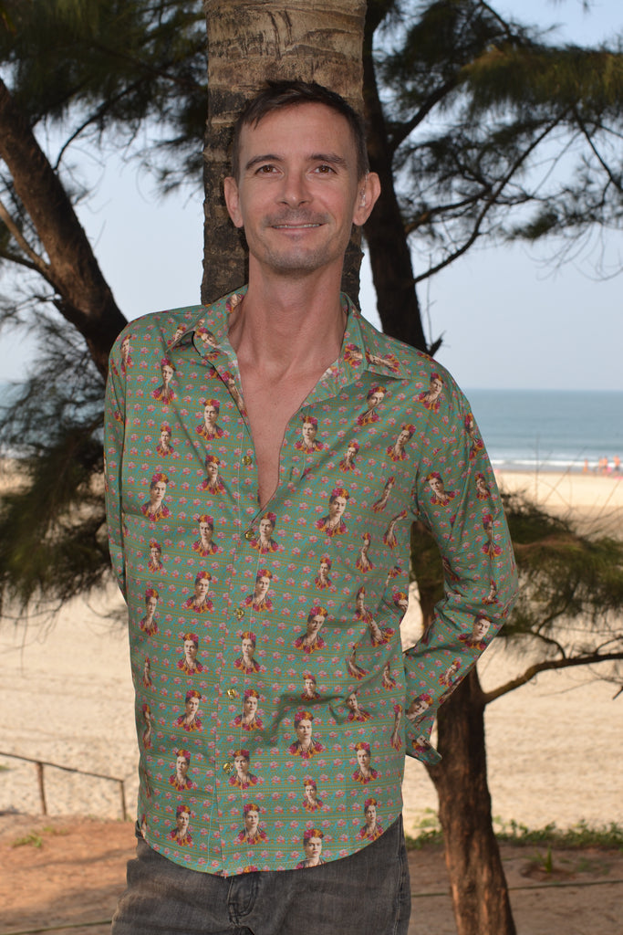 Frida Kahlo green shirt.