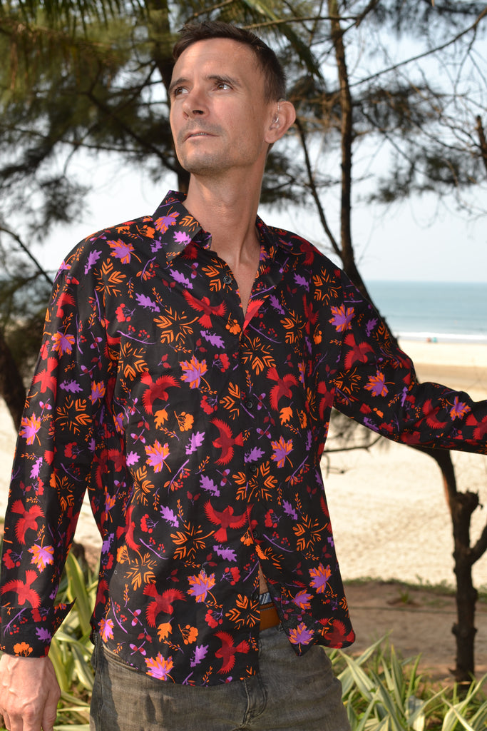 Long sleeve autumn leaves.