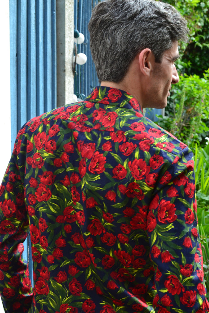 Navy Floral Long Sleeve Shirt