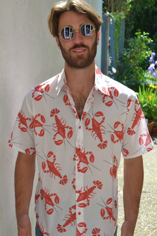 Cream Lobster Short Sleeve Shirt