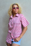 Pink & White Flamingo Short Sleeve Shirt