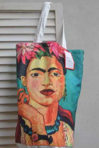 Frida Kahlo Smoking Wearing Flowers Canvas Bag