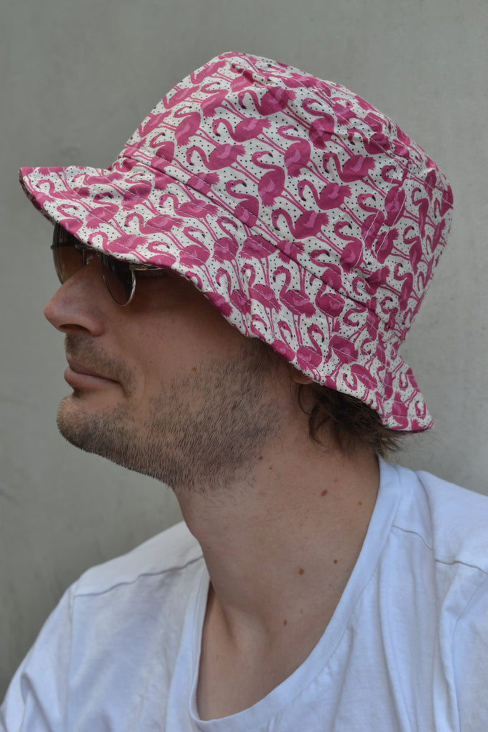 Pink & White Flamingo Bucket Hat