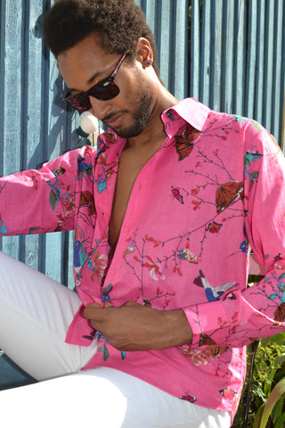 Retro Pink Long Sleeve Shirt