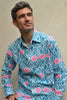 Blue & Pink Ikat men's shirt.