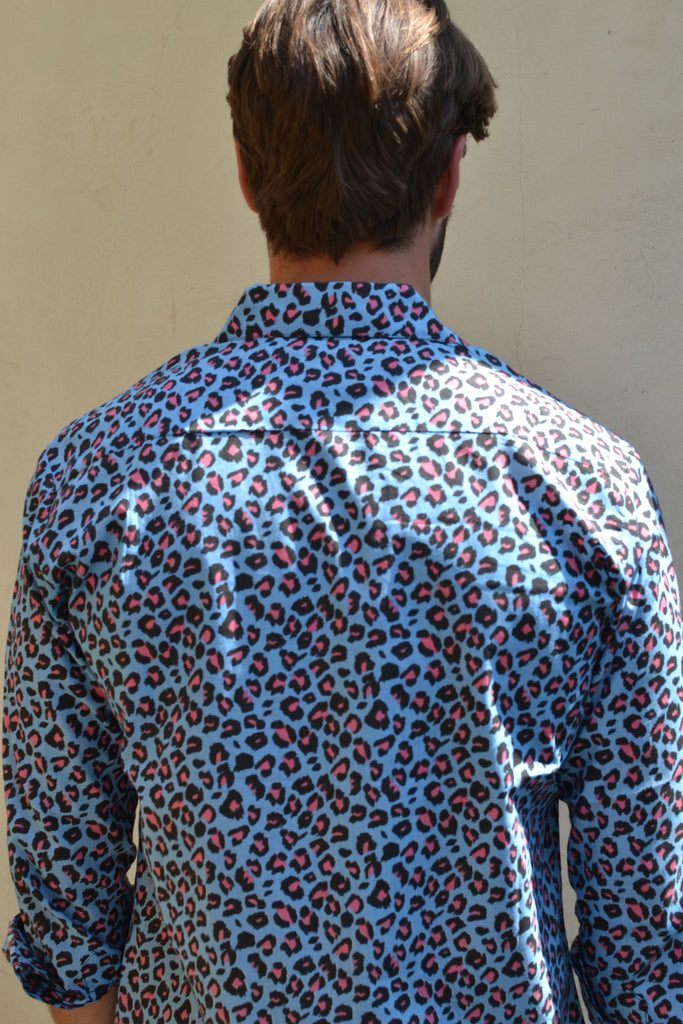 Blue Leopard Long Sleeve Shirt