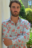 Blue Flamingo Long Sleeve Shirt